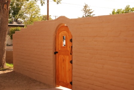 Decorative adobe and door